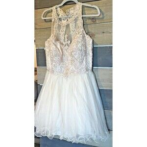 Aspeed Pink Beaded Sequin Formal Dress Short Party Cocktail Homecoming Prom XL